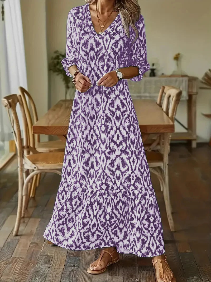 Robe longue décontractée lilas