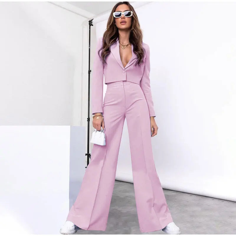 Pia Cropped Blazer agus Pants Suit