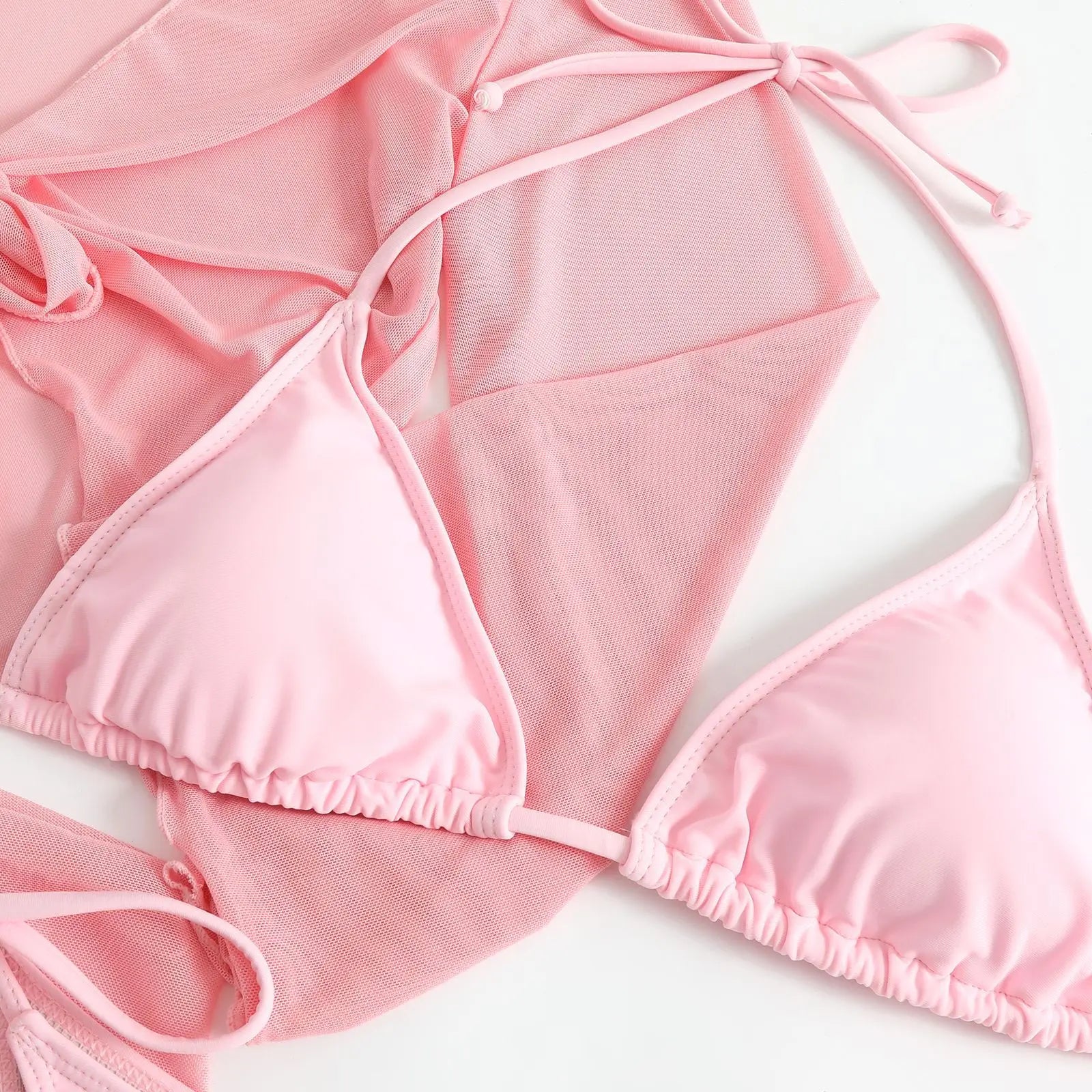 Ensemble bikini rose 4 pièces