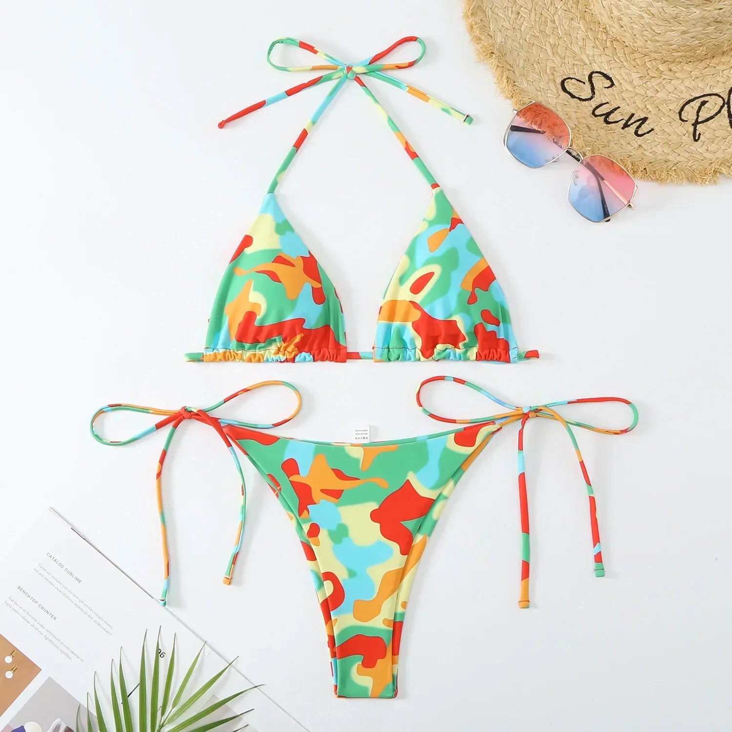 Colourful Camo Bikini Set