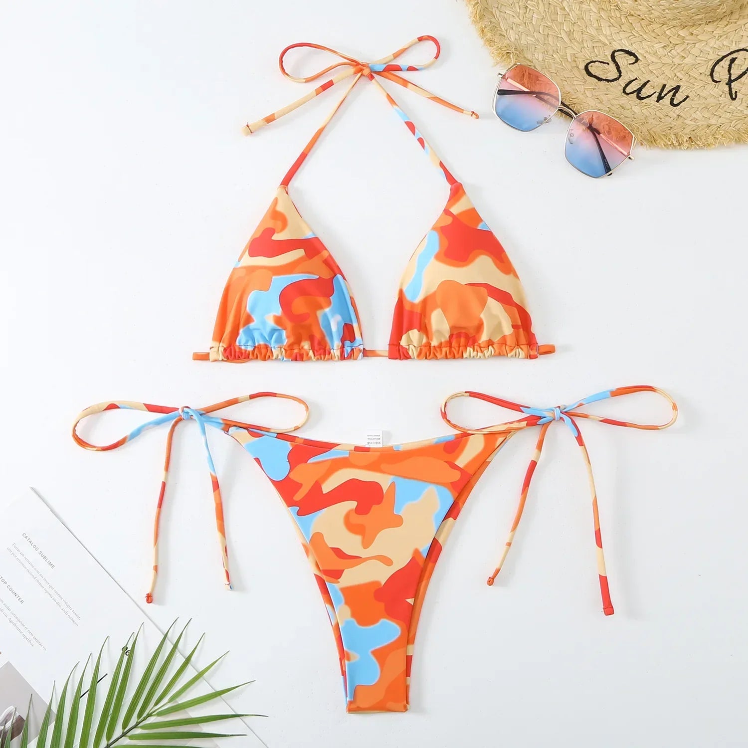 Colourful Camo Bikini Set