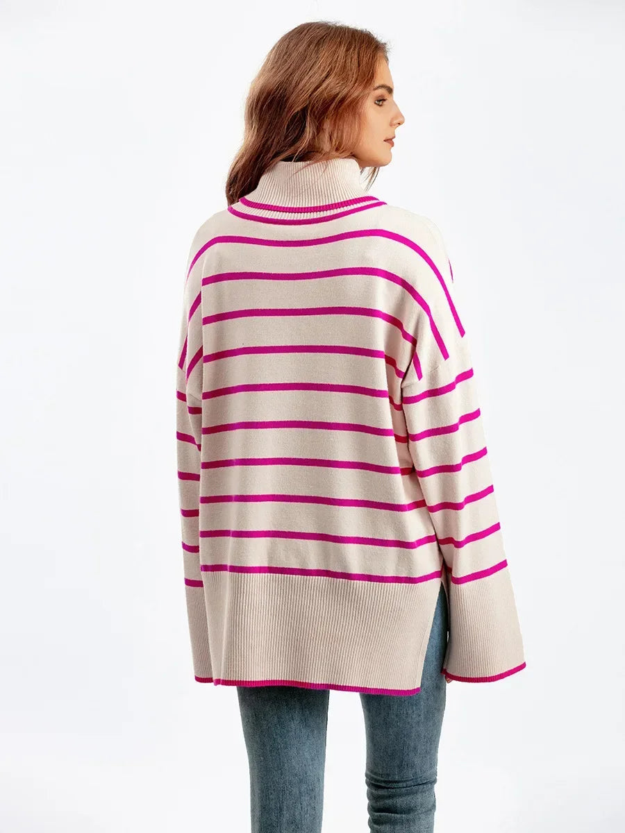 Belle Striped Turtleneck Sweater