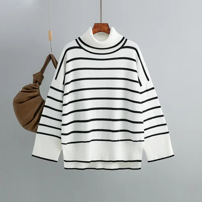 Belle Striped Turtleneck Sweater