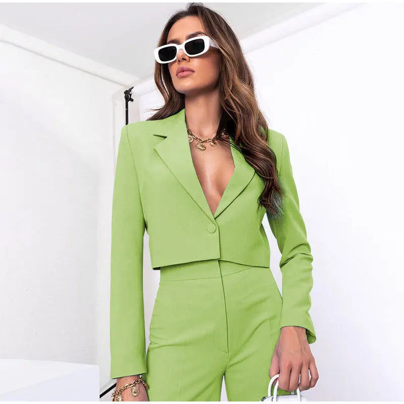 Pia Cropped Blazer agus Pants Suit