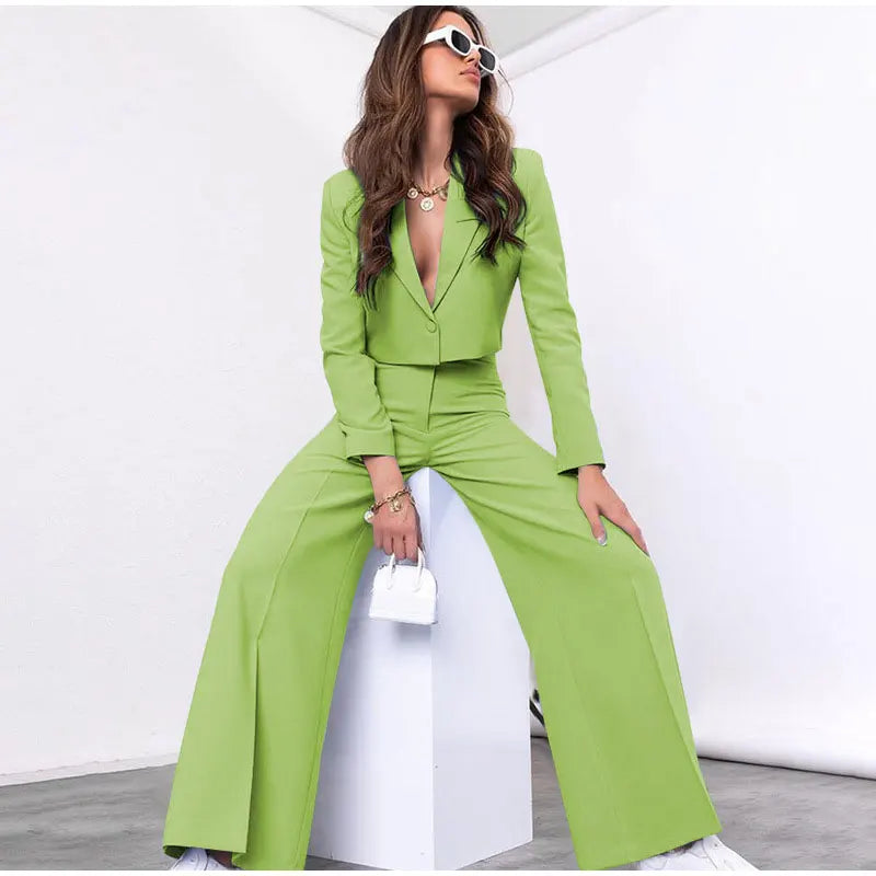 Pia Cropped Blazer agus Pants Suit