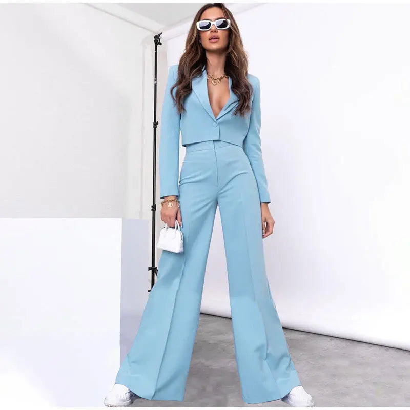 Pia Cropped Blazer agus Pants Suit