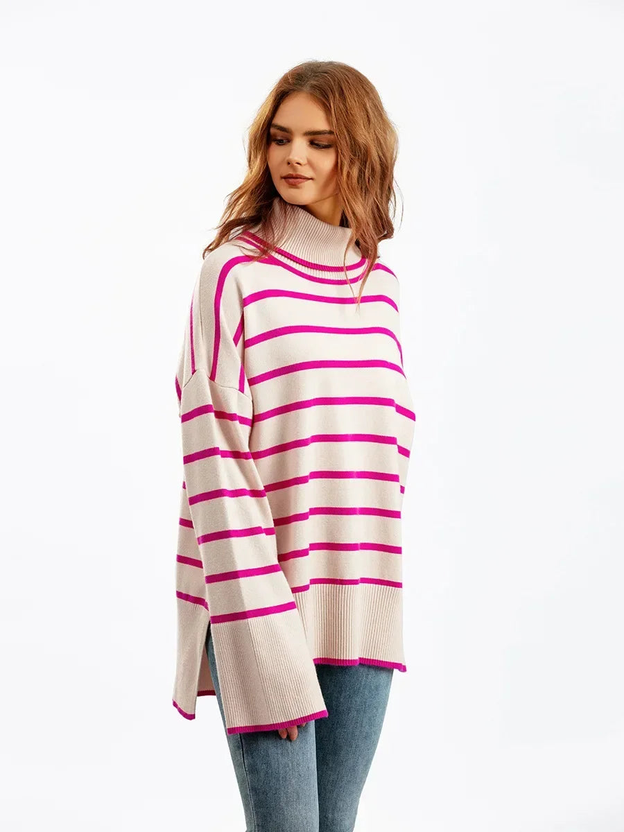 Belle Striped Turtleneck Sweater