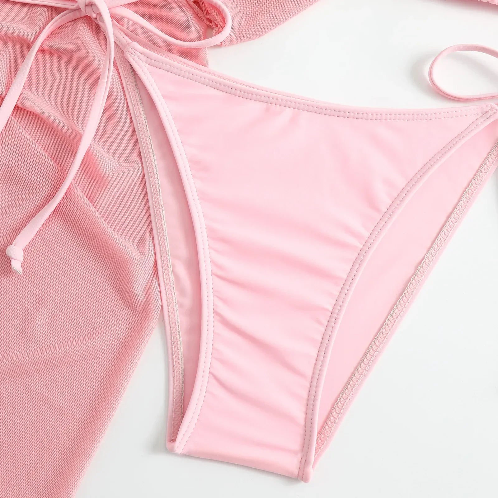 Ensemble bikini rose 4 pièces