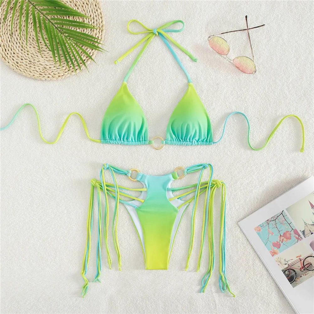 Bikini Micrimhilseogra Tie Die Gradient