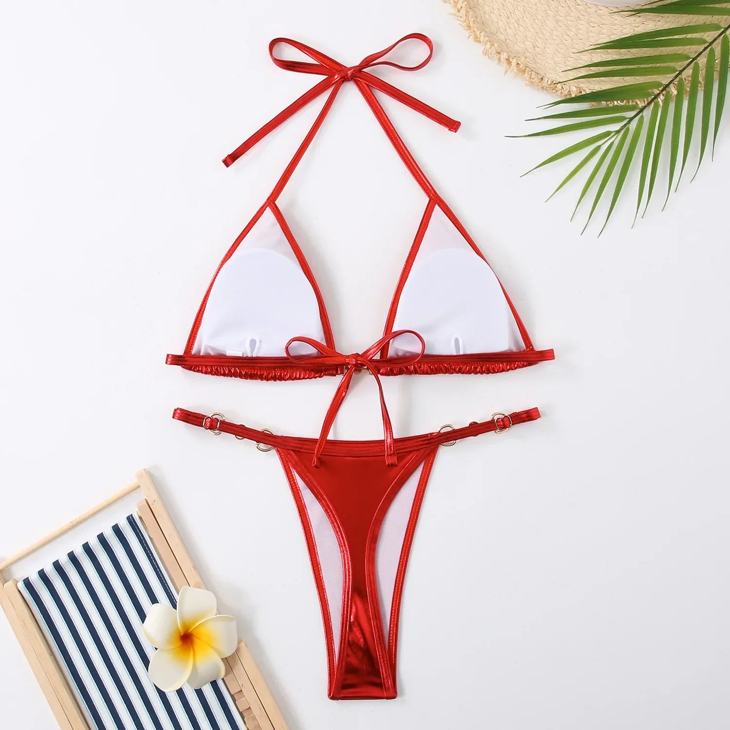 Bikini string triangle métallique