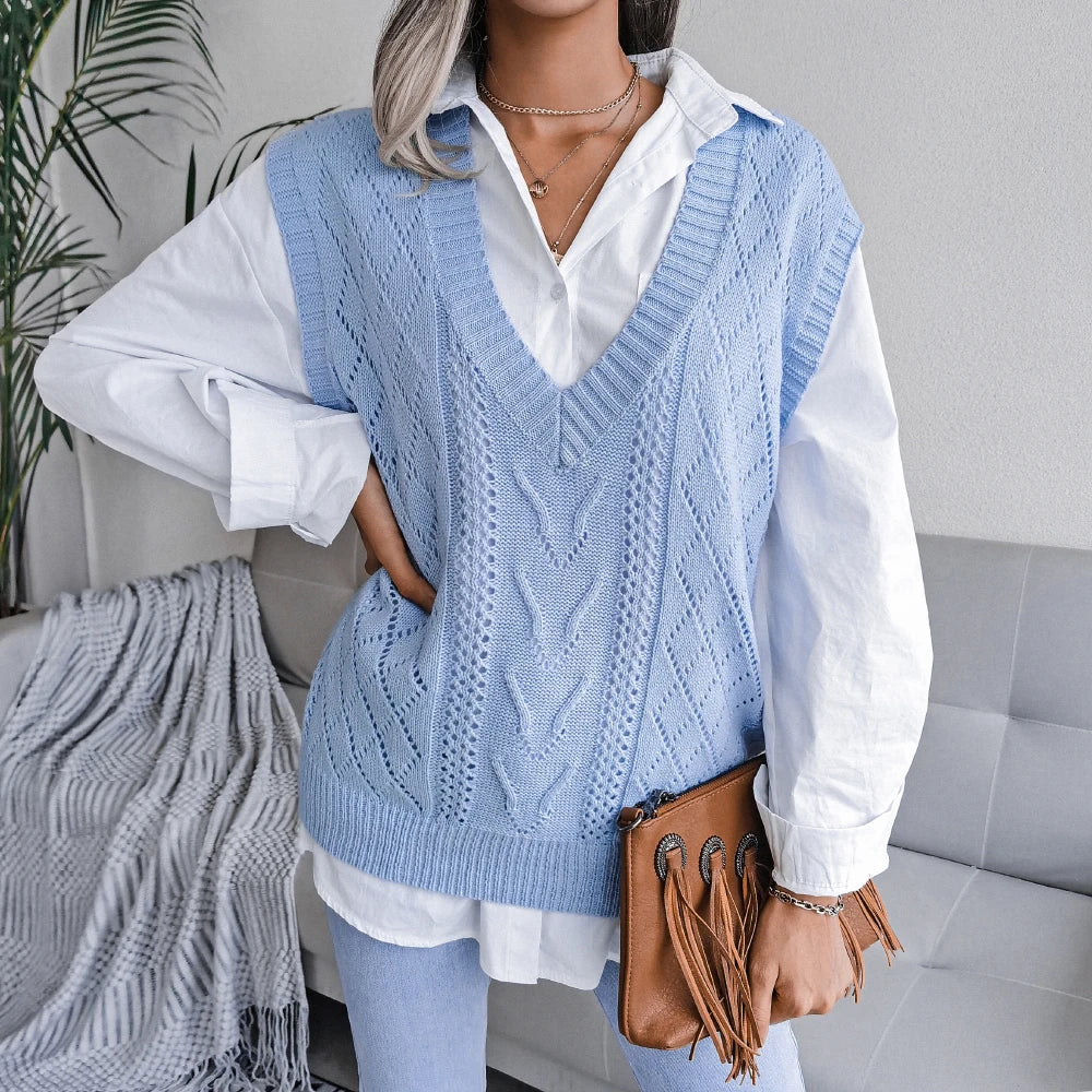 Pull sans manches en tricot Stella