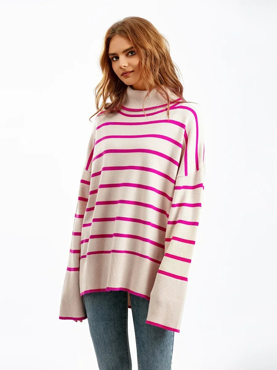 Belle Striped Turtleneck Sweater