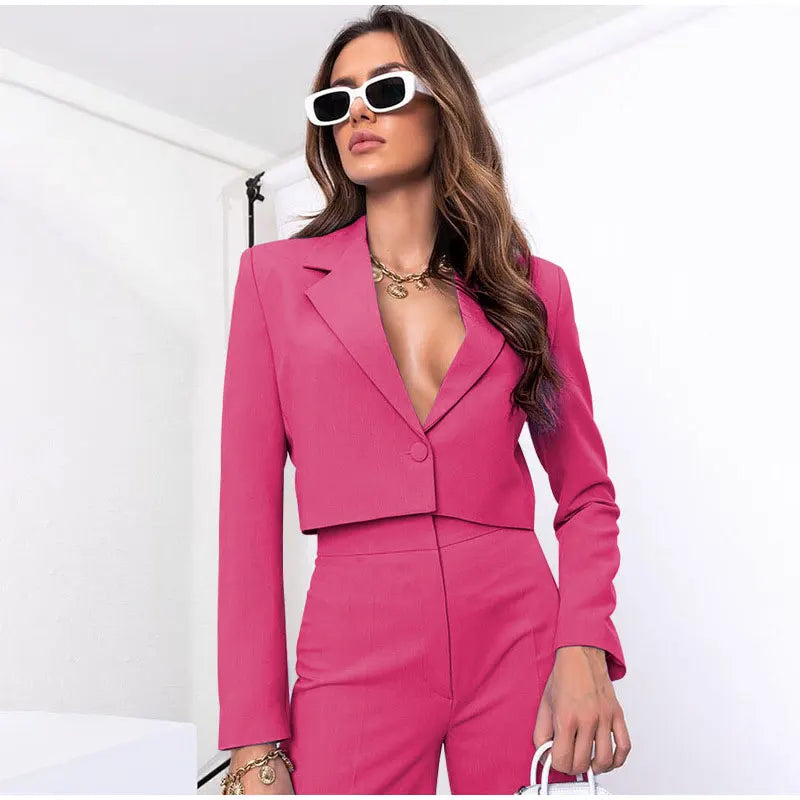 Pia Cropped Blazer agus Pants Suit