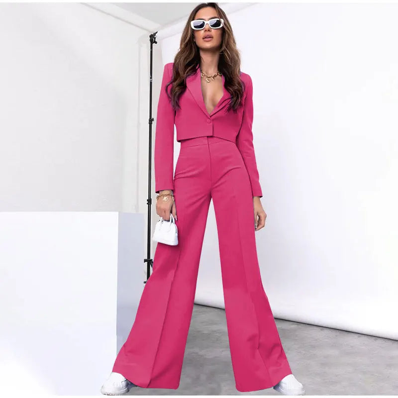 Pia Cropped Blazer agus Pants Suit