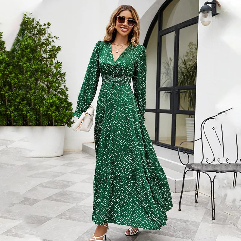 Adele Polka Dot Maxi Dress