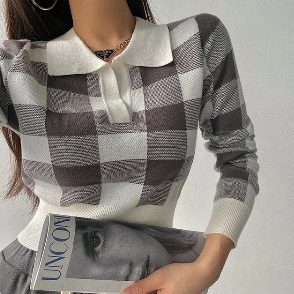 Alexi Plaid Knitted Sweater