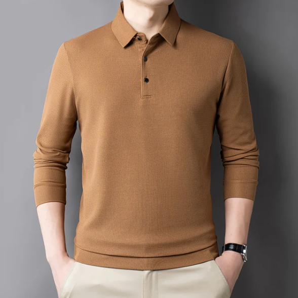 Liam Waffle Long Sleeve Polo