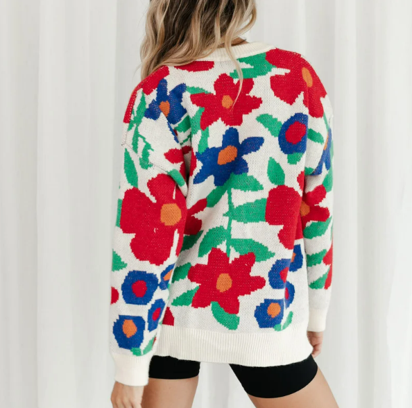 Pull à fleurs Devin