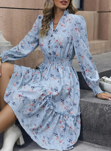 Robe fluide à imprimé floral Tasha