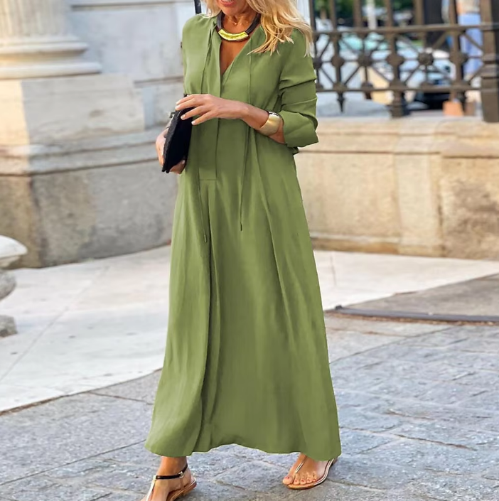 Shaira V Neck Long Sleeve Dress