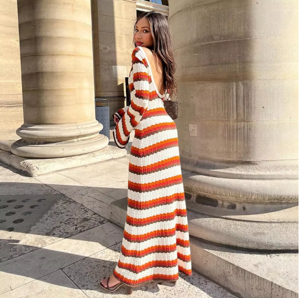 Alona Striped Maxi Dress