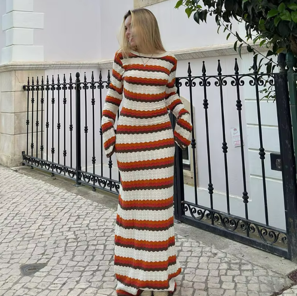 Alona Striped Maxi Dress