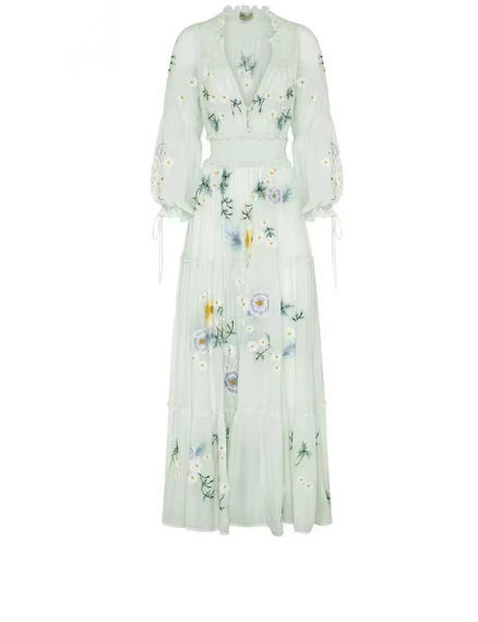 Cecilia Floral Embroidery Maxi