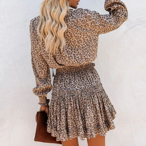 Alicia Leopard Print Boho Dress