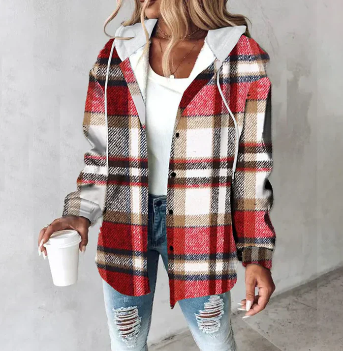 Bria Plaid Hooded Jacket