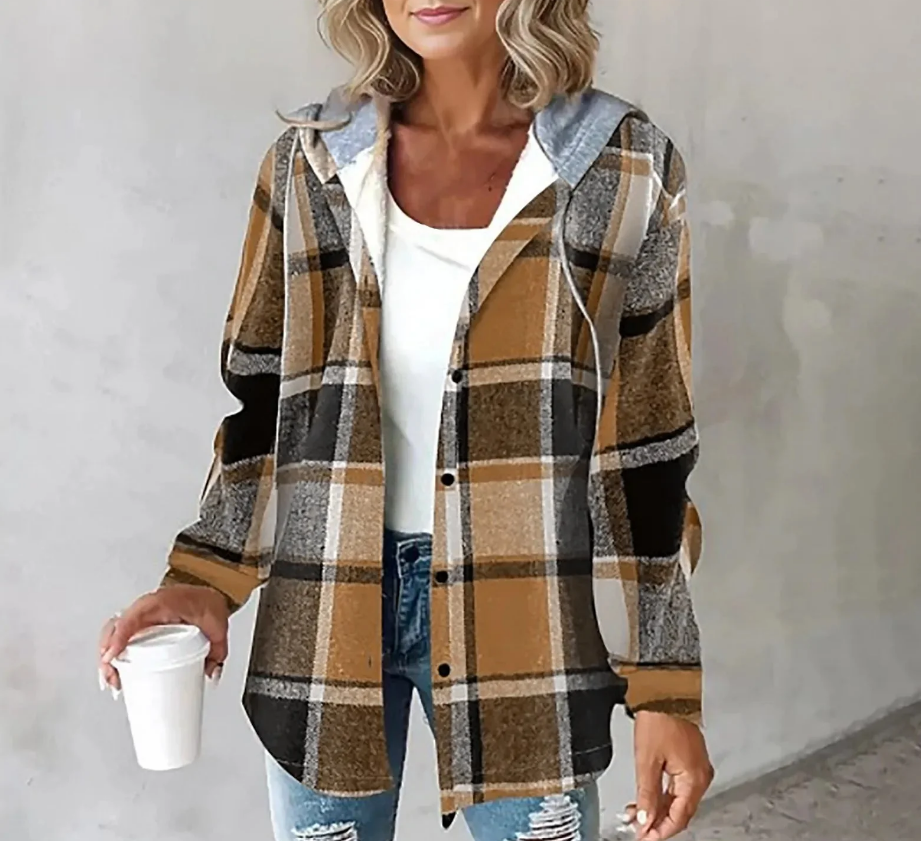 Bria Plaid Hooded Jacket