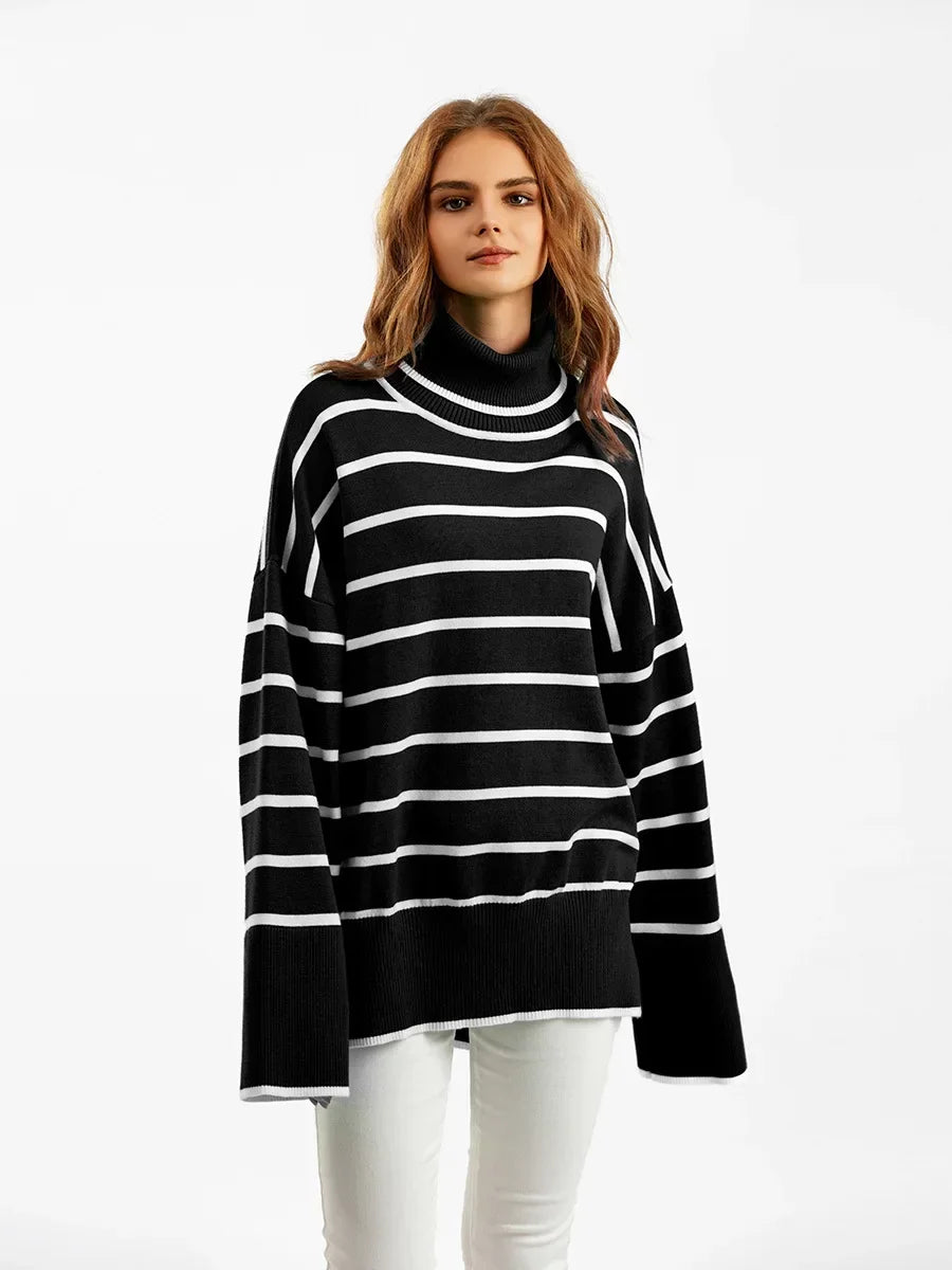 Belle Striped Turtleneck Sweater