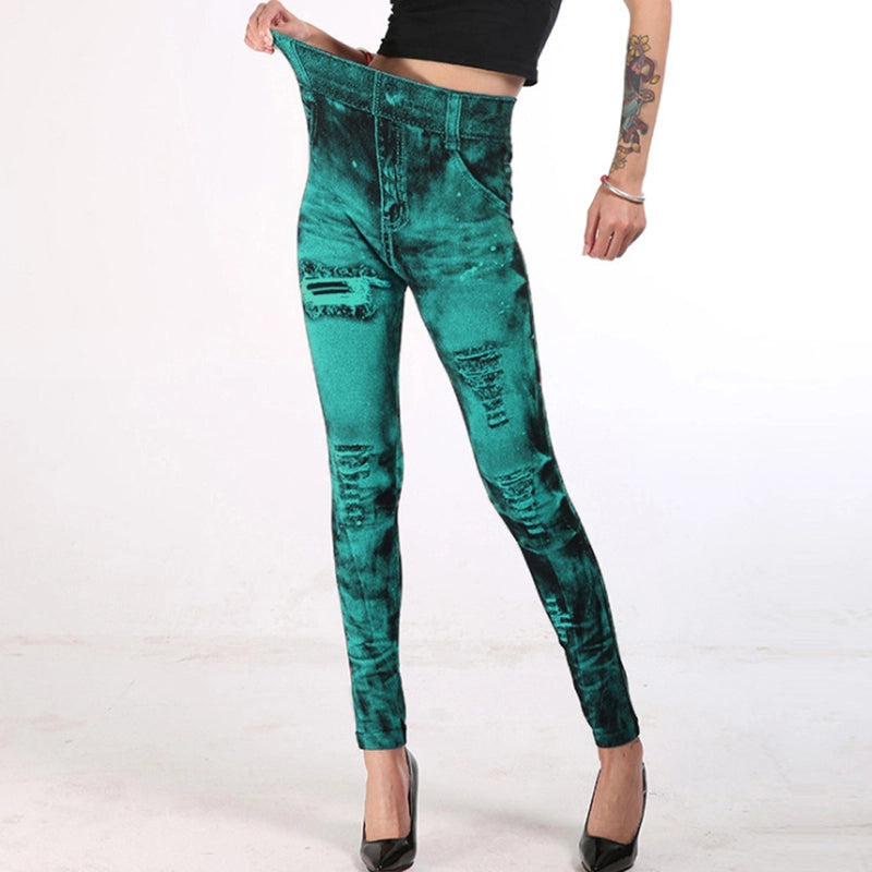 Roxy High Wasted Jeans Lookalike Leggings