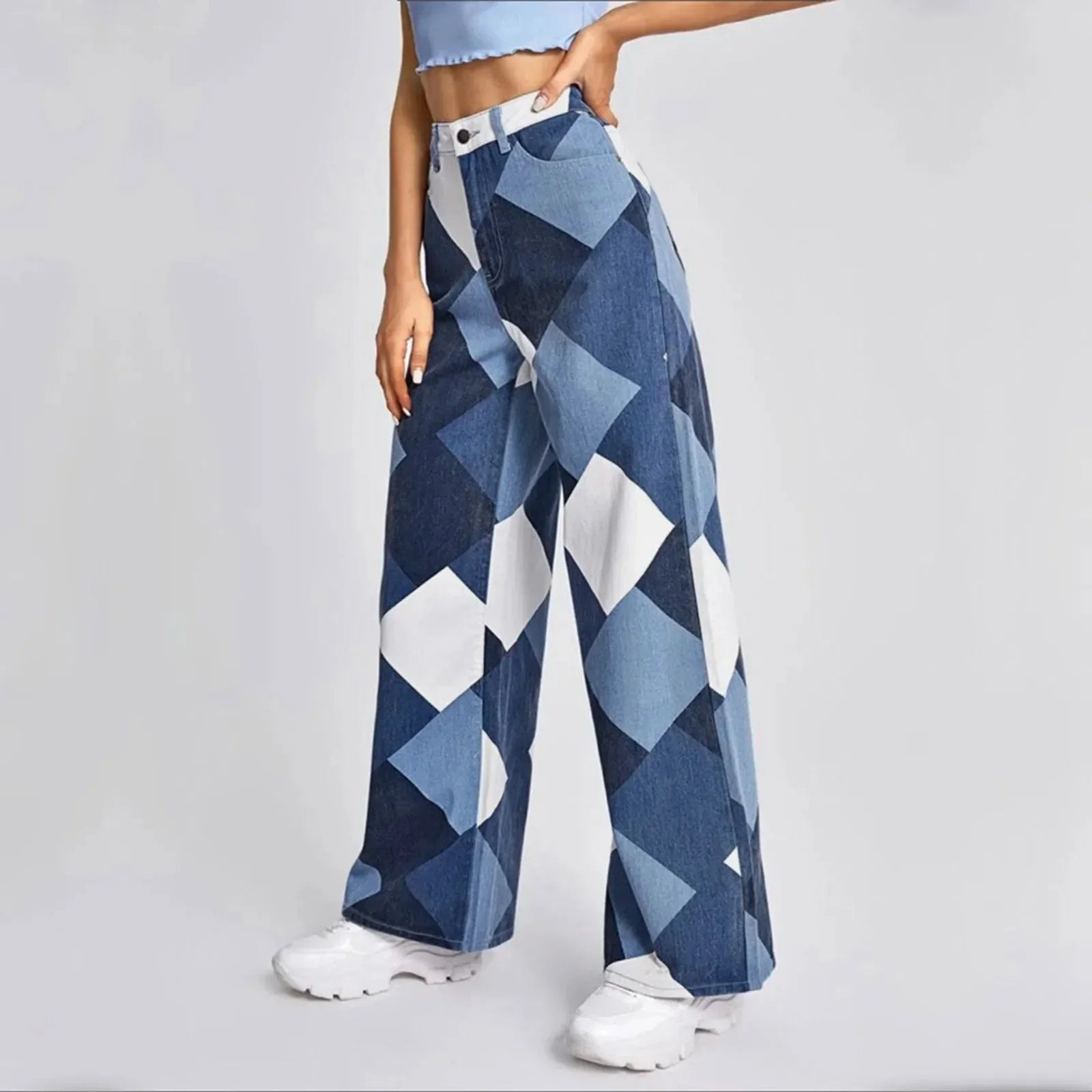 Jeans Denim Checkered Monica